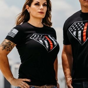 Grunt Style Red Line Crest Women's XXXL